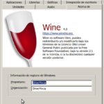 winecfg ejecutándose en Ubuntu Linux