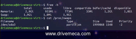 Buscamos la partición swap activa en nuestro GNU Linux